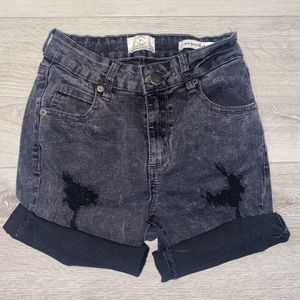 Grey Acid wash Cotton On high waisted shorts